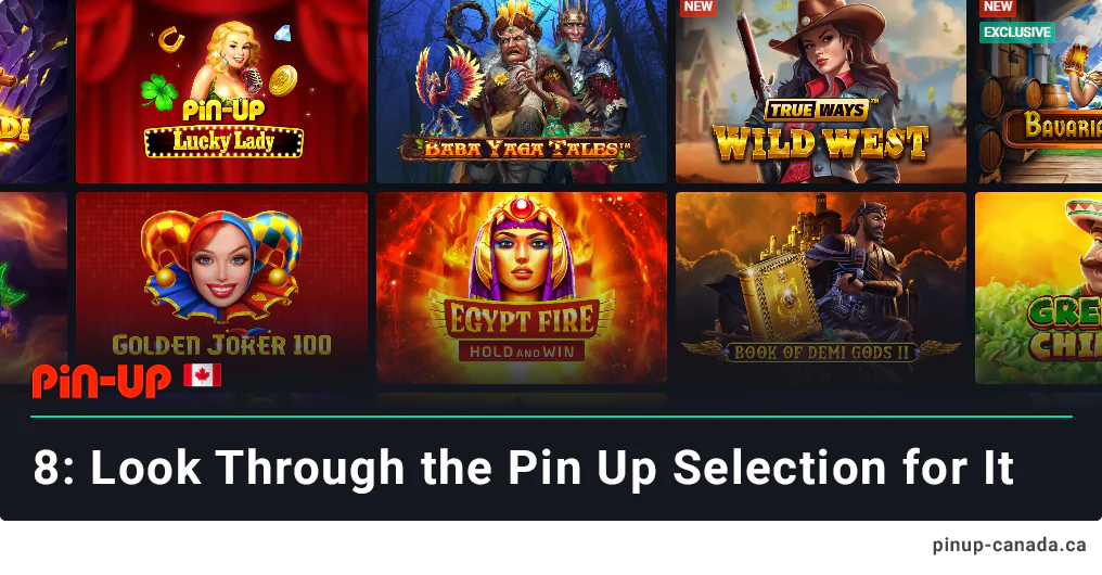 Choose one of the games - Pin Up Casino