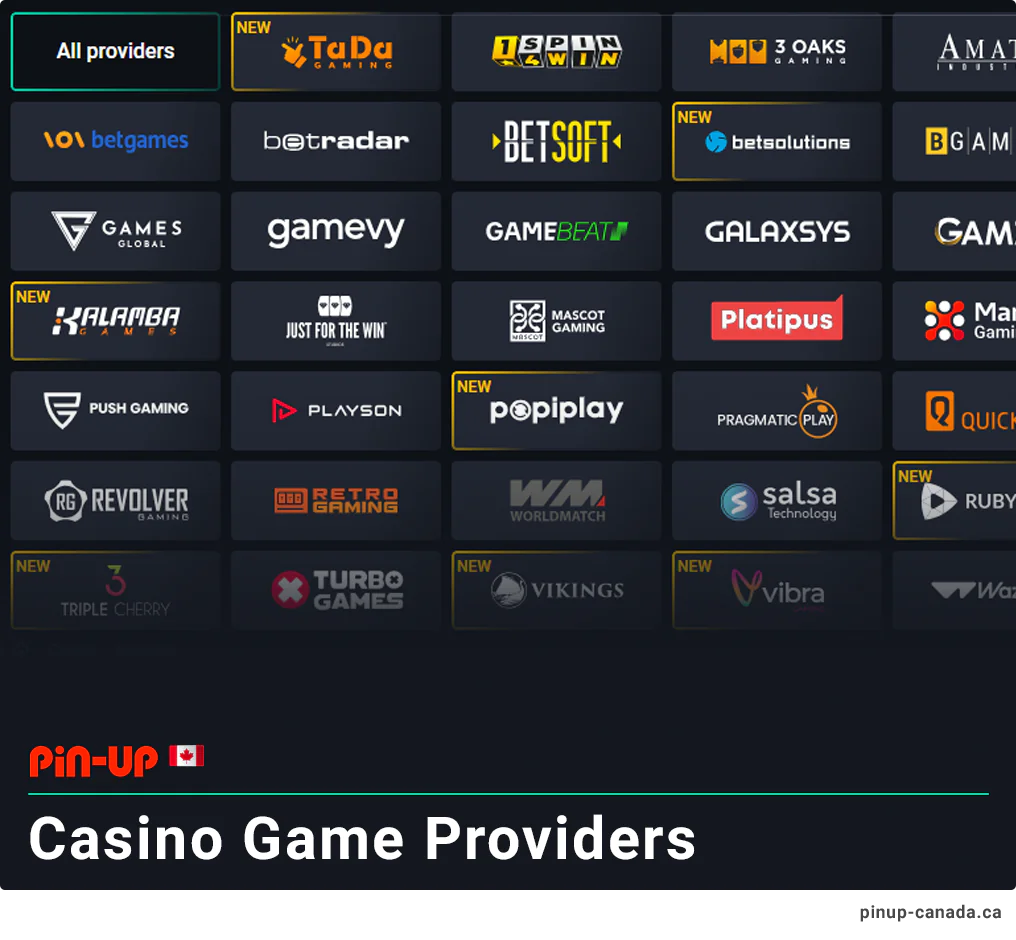 Play Casino Games from more than 65 Trusted Casino Providers