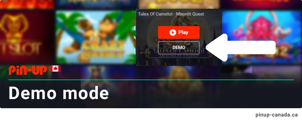 Demo Mode allows you to try the game before playing on real money - Pin Up