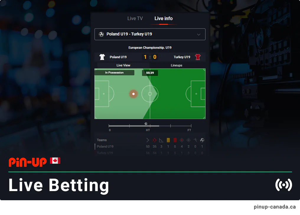 Pin Up Allows to Bet in Live on most popular sports events