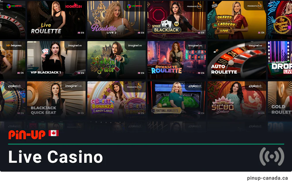 Classical Live Casino with Dealers - Pin Up Canada Casino Category