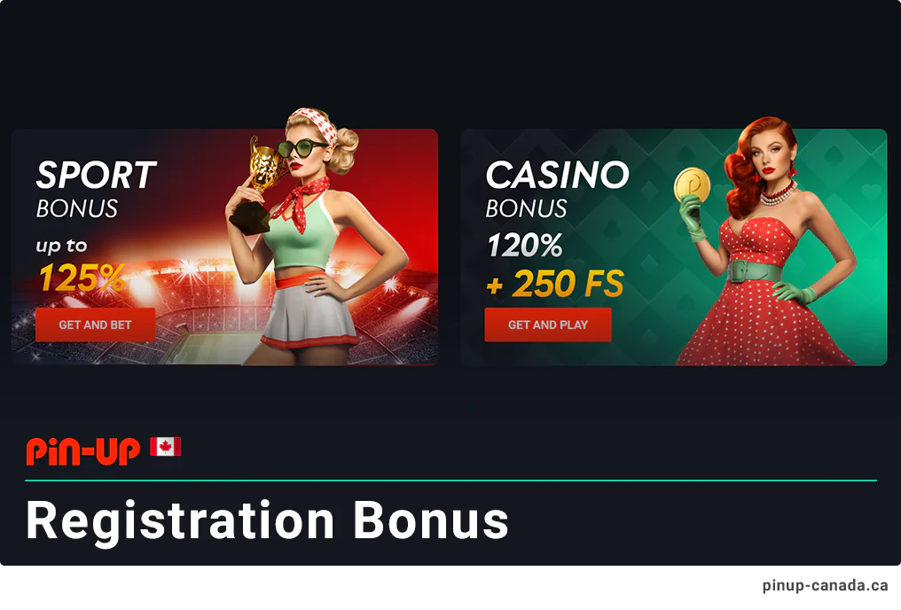 New Pin Up Users can select one of the registration bonuses