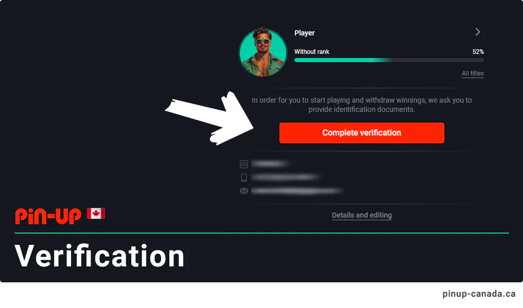 How to verify Pin Up Canada Profile