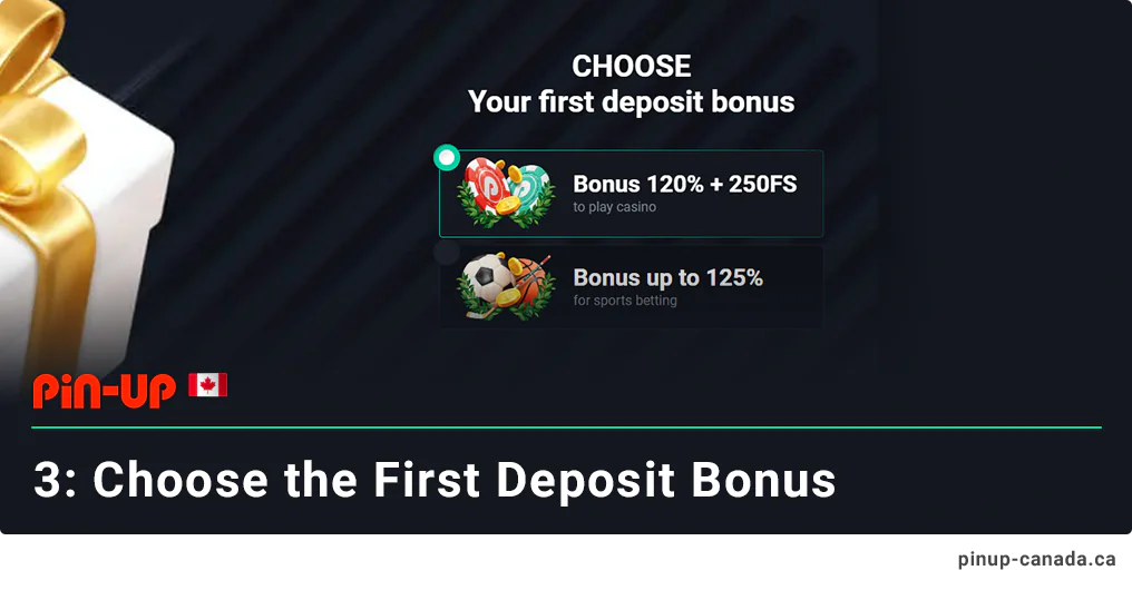 Choose the deposit bonus - for casino or for the sports betting - Pin Up