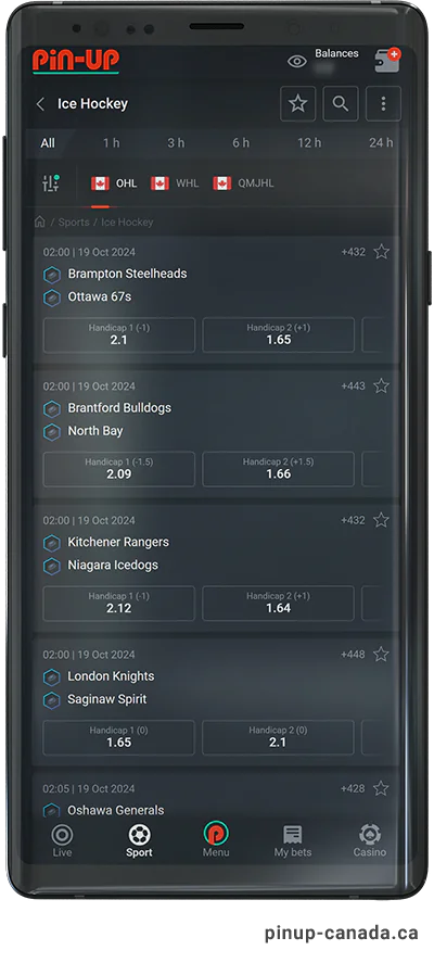 Pin Up Canada App - Sports Betting