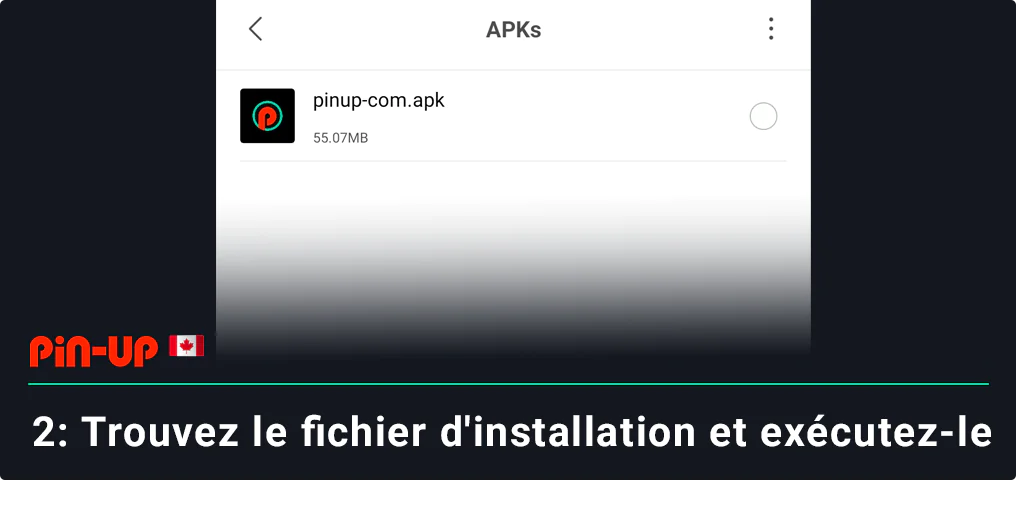 Recherchez le fichier d'installation Pin Up et lancez-le