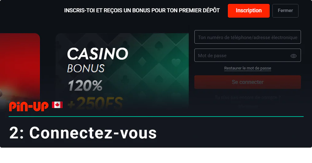 Connectez-vous à votre compte personnel - Pin Up
