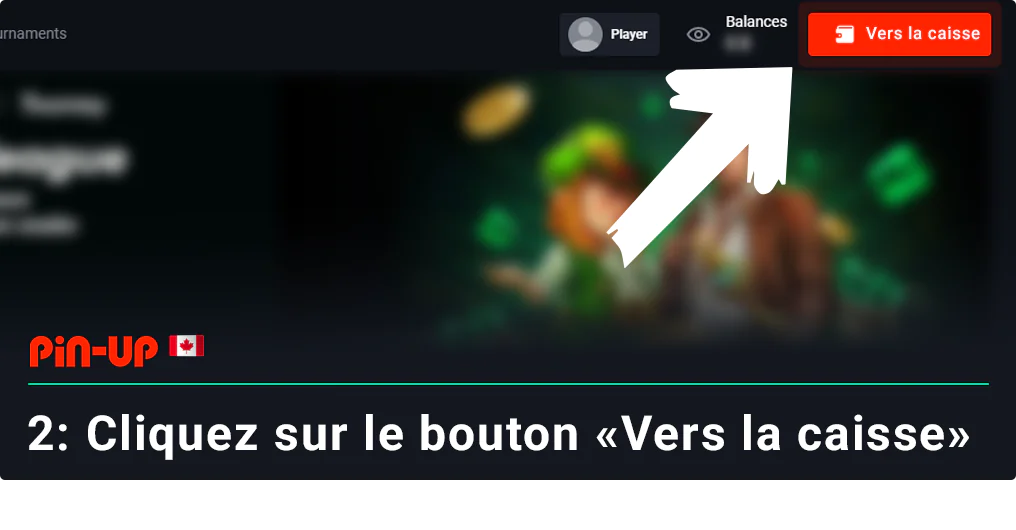 Cliquez sur « Vers la caisse » pour commencer à effectuer un dépôt sur Pin Up CA
