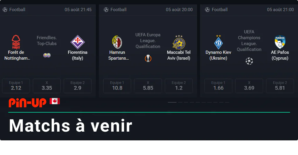 Utilisez le calendrier des événements Pin Up pour savoir où parier