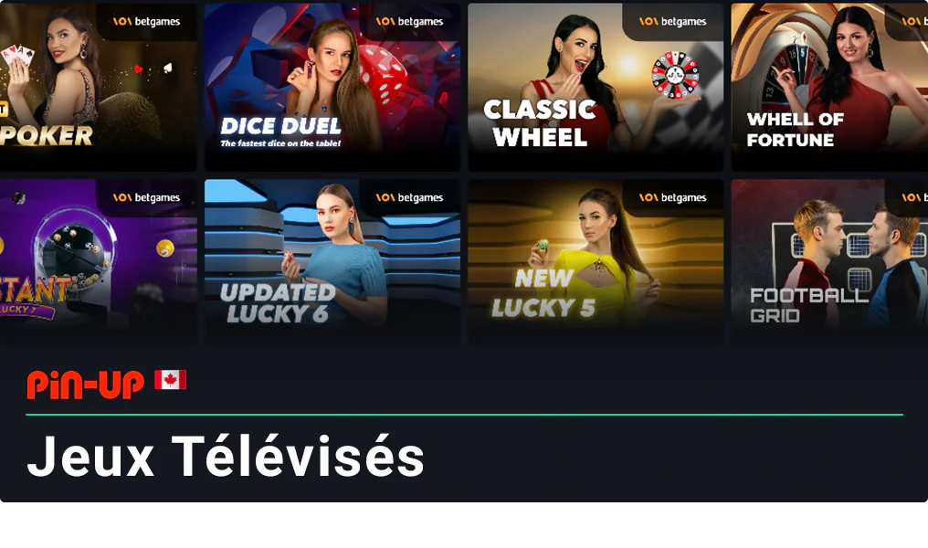 Les jeux télévisés sont une combinaison entre les jeux de casino en direct et les émissions de télévision - Pin Up Canada