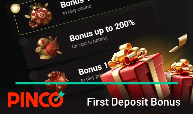 Pinco rewards new users who make a first deposit