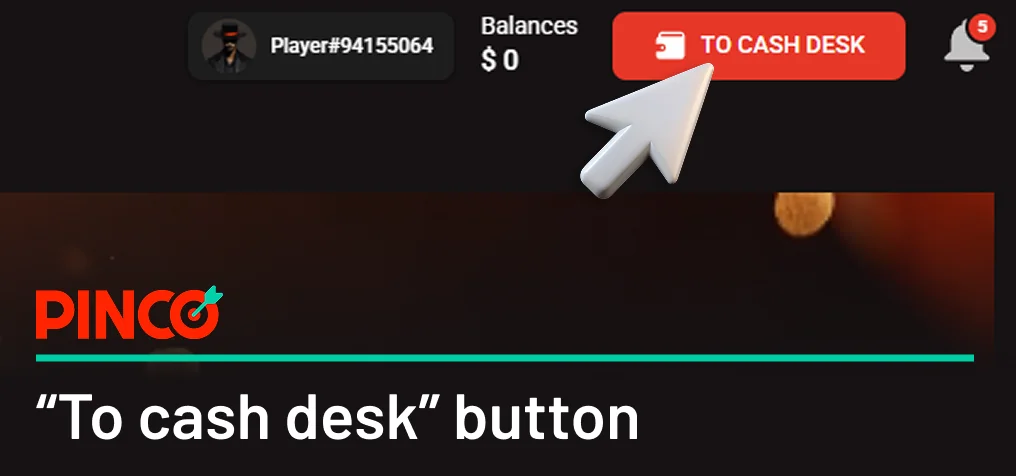 Click the Pinco "To cash desk"