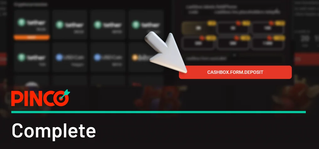 Click the Pinco deposit button