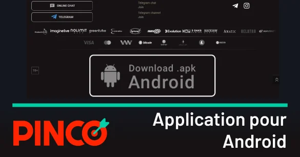 Trouvez la bannière avec l’appli de pari Pinco pour Android et cliquez dessus