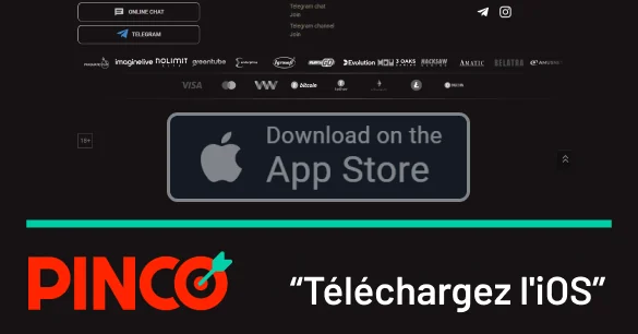 Activez le lien « Télécharger l’iOS » Pinco