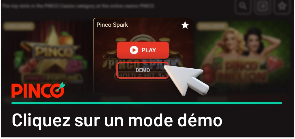 Cliquez sur le Pinco mode démo