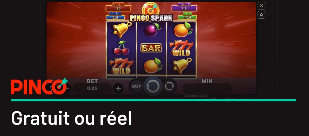 Jouez Pinco en argent réel quand vous serez prêt