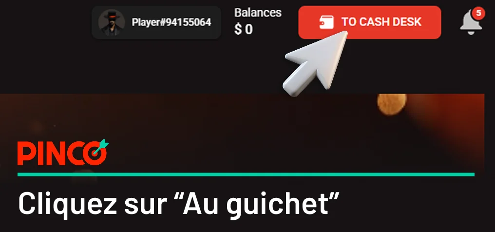 Cliquez sur Pinco «Vers la caisse»