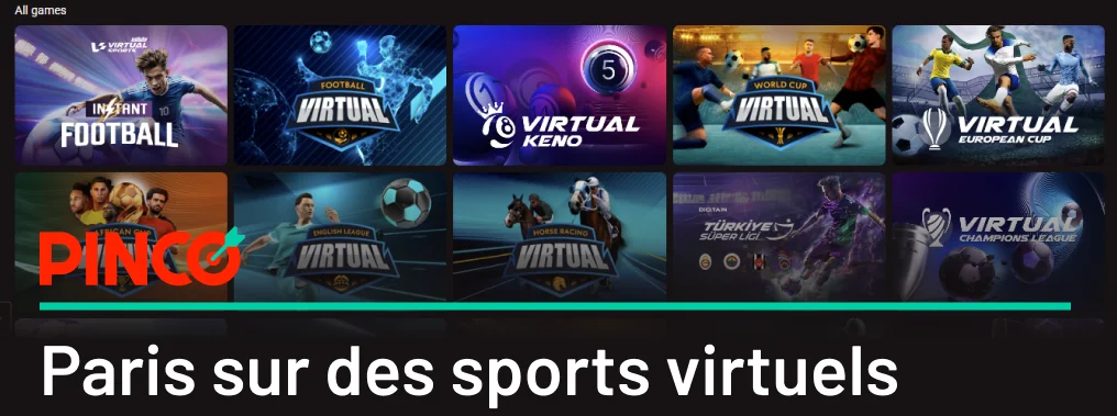 Pinco pari on v-sports permet aux utilisateurs de parier