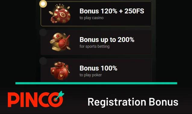 You can accept the Pinco first deposit bonus