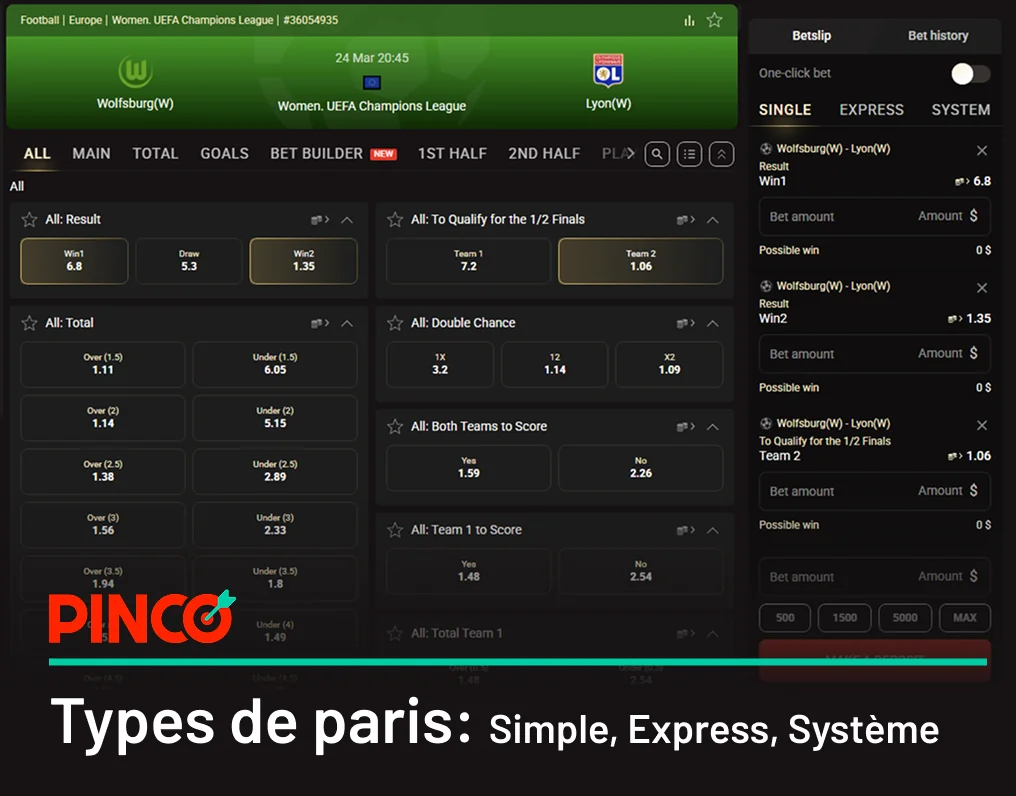 Lorsque l'on se lance dans les paris sportifs sur Pinco