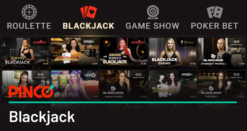 Le blackjack dans Pinco est un jeu de cartes