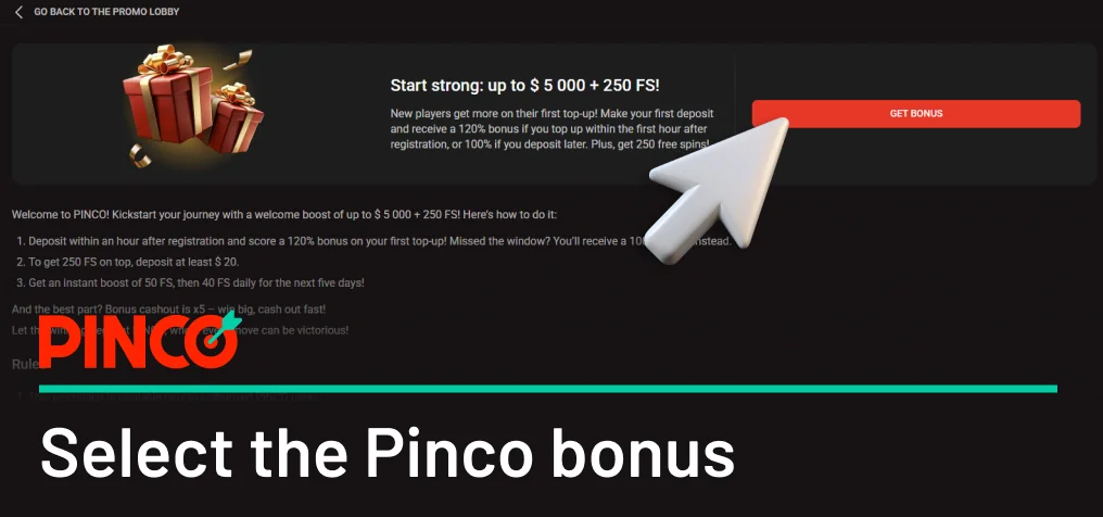 If you want, choose one of the Pinco Canada Bonuses
