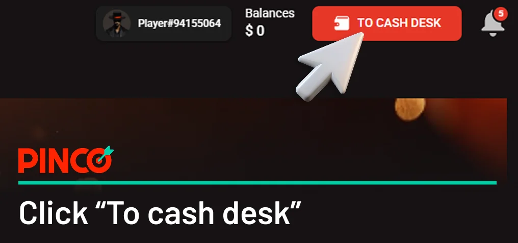 Click 'To the Cashdesk' button - Pinco