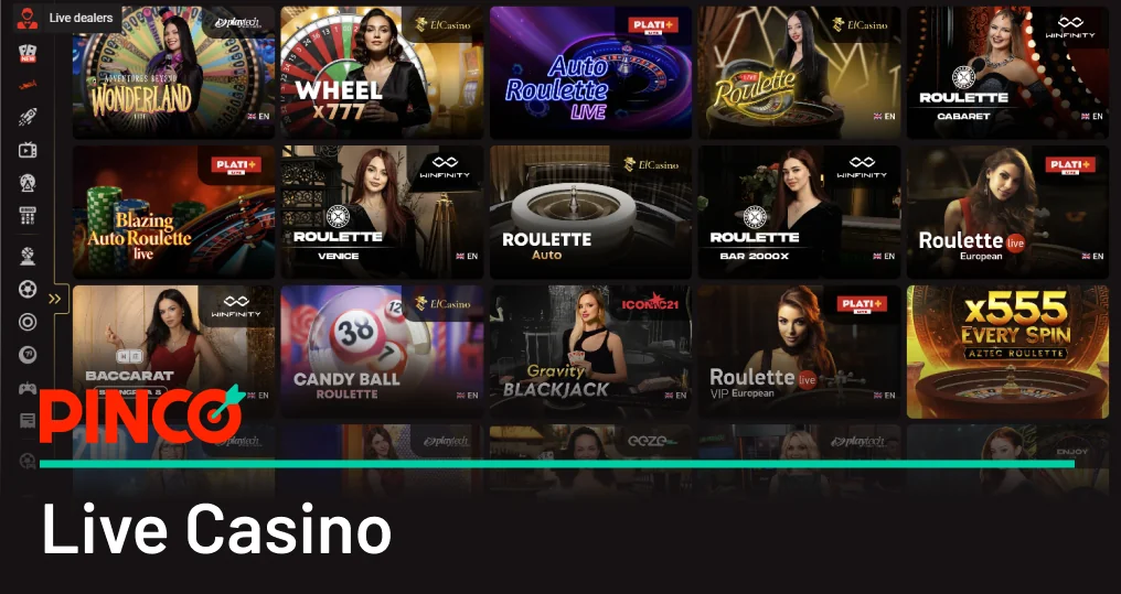 Classical Live Casino with Dealers - Pinco Canada Casino Category