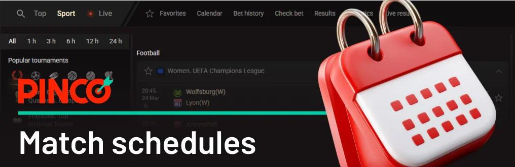Follow Your Favorite Sports Events using Pinco Match Schedule Function