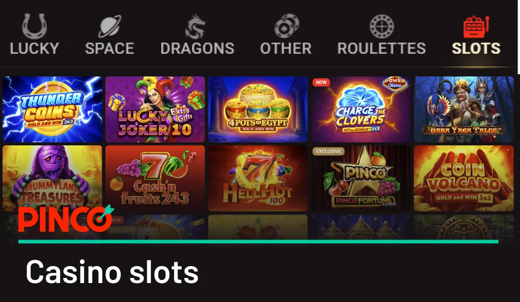Pinco Casino offers more than 5000 casino slots to play